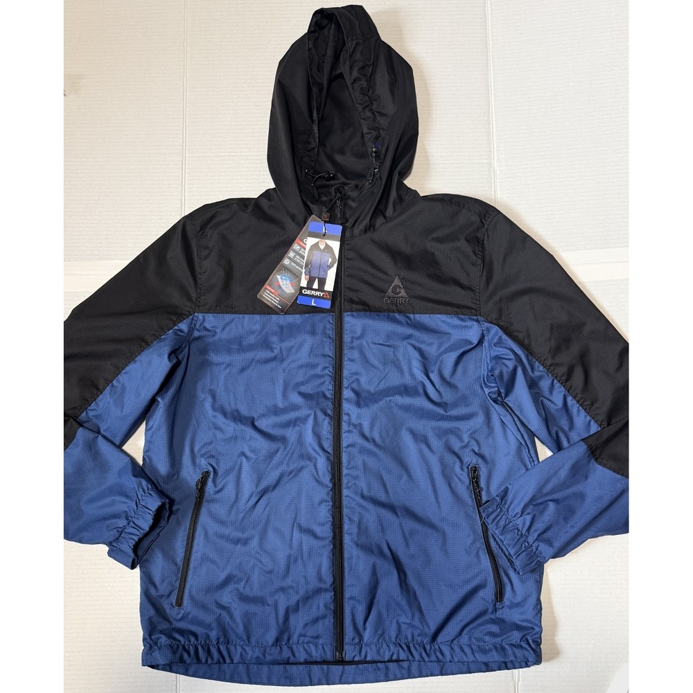 GERRY - Men's Hooded Water Resistant Windbreaker Jacket - Large - NWT - NEW